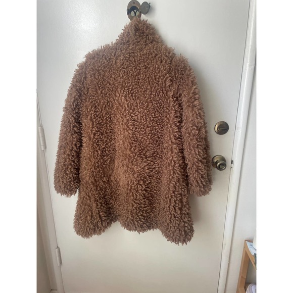 Zara Brown Teddy Bear Style Faux fur Coat - Picture 3 of 8